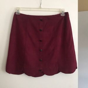 Button up suede skirt